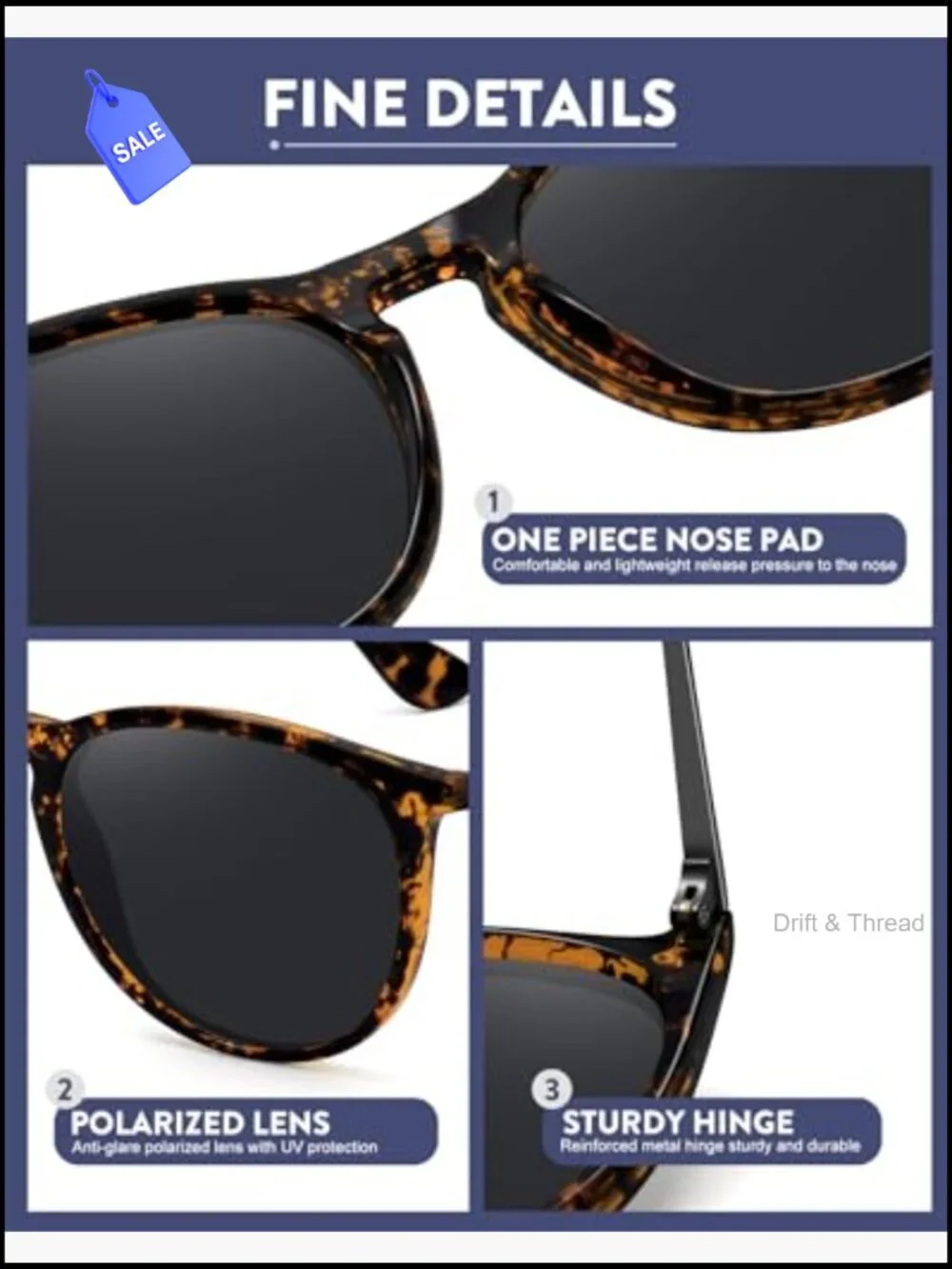 Round Polarized Sunglasses Women Retro Classic UV Protection Driving Shades